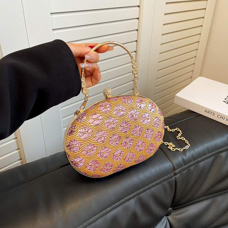 New Fashion Glitter Sparkling Meal Bag Fashion High end Women's Banquet Handbag Personalized Gift Bag
