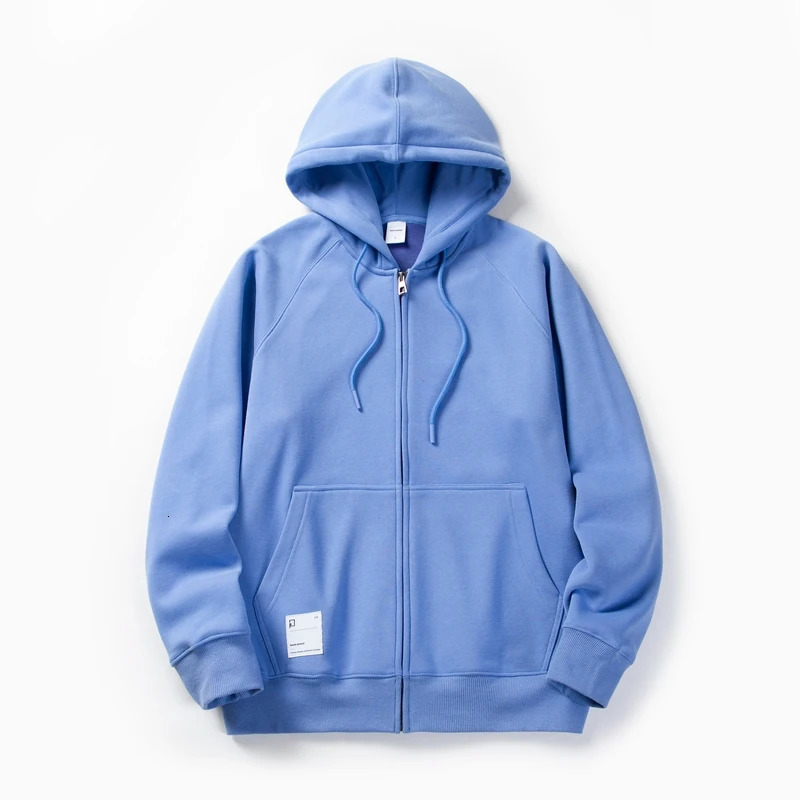 Solid Color Hoodie Men Fashion Zip Up Long Sleeve Oversized Jacket Coat Harajuku Gothic Hooded Sweatshirt Y2K Teen BP13813 241031