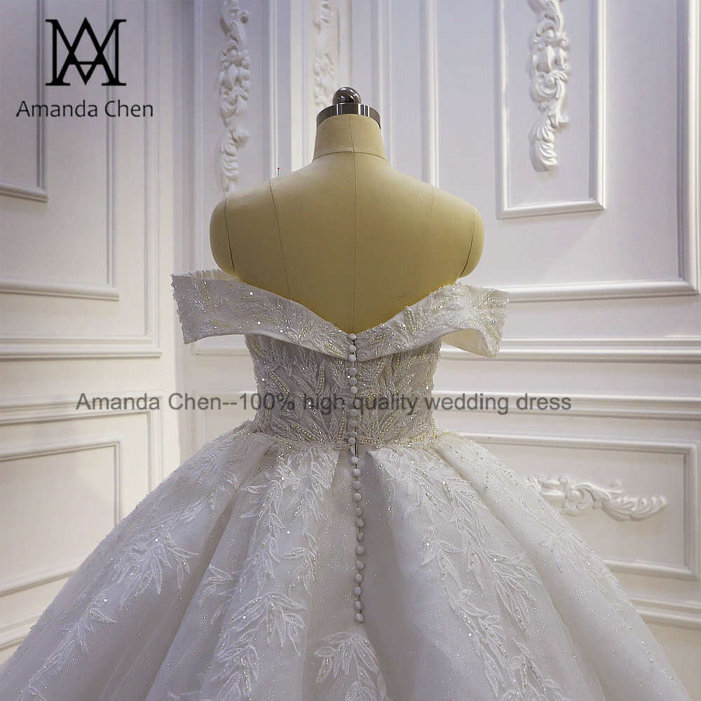 abendkleider 2023 Off Shoulder Lace Appliques Beading Wedding Dress