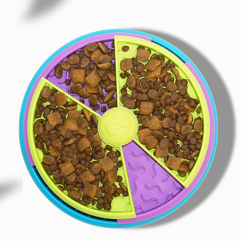 Pet three-layer puzzle rotating pet slow food bowl anti overturning feeding tool feeder cat and dog bowl