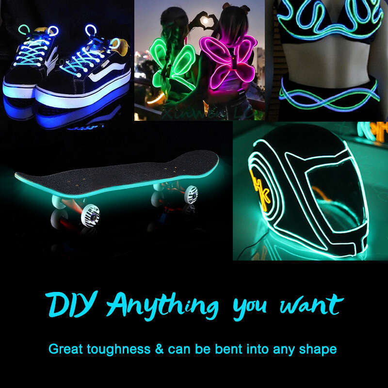 1M/3M/5M Glow EL Wire Cable Light Decoration Clothes Ball Rave LED Neon Christmas Dance Party DIY Costumes Luminous Car Clothing