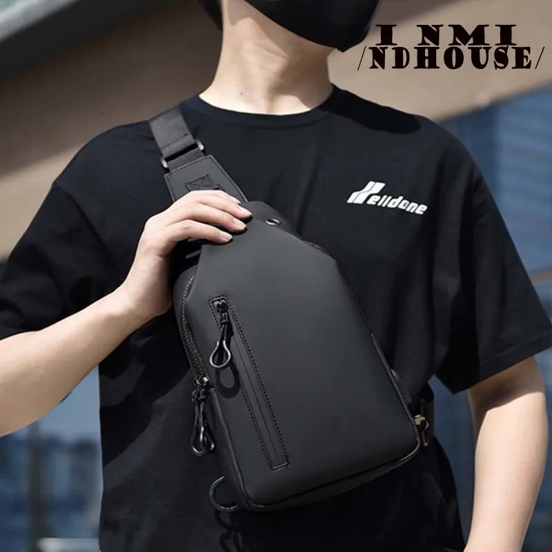 inmindhouse Chest Bag Fashion Solid Color Men Outdoor Casual One Shoulder Crossbody 241029