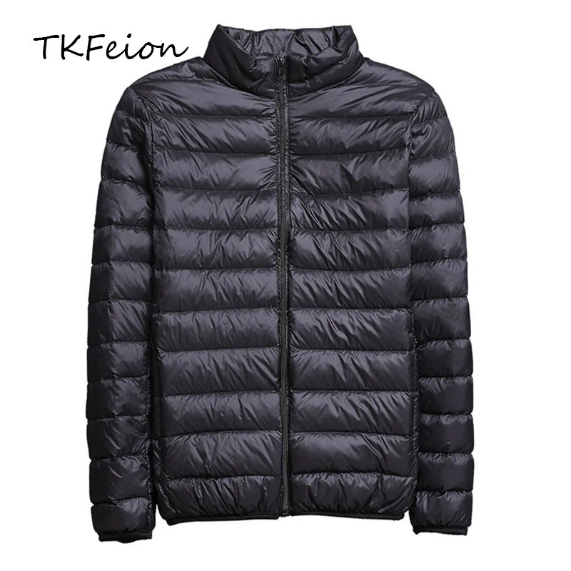 SpringAutumn Mens Slim Jackets Fashion Lightweight Portable Stand Collar Plus Size 5XL Male Duck Down Coats Clearance Sale 241024