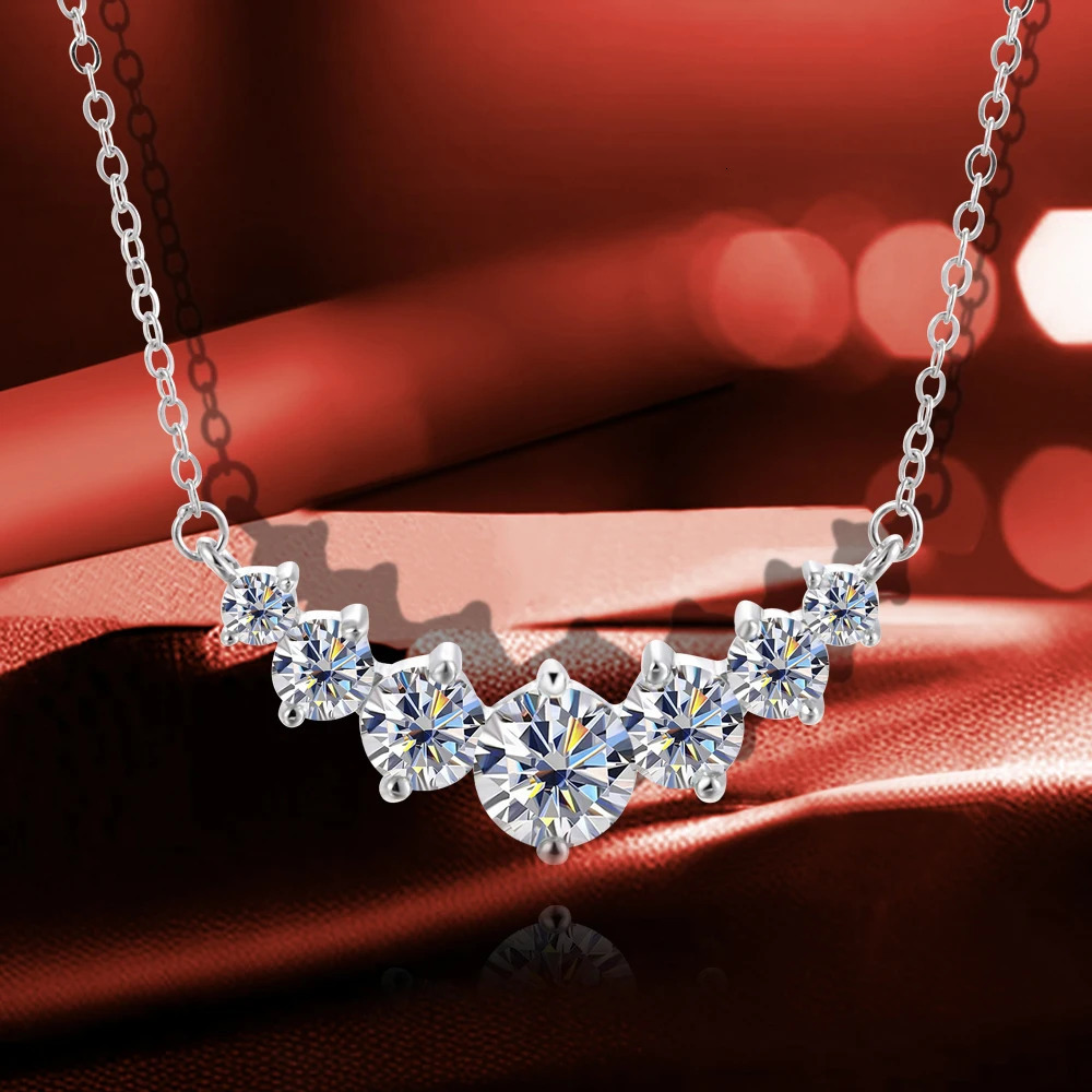 URMYLADY Necklace for Woman Wedding Fine Jewely with Certificates 925 Sterling Sliver Plated 18k White Gold 241031