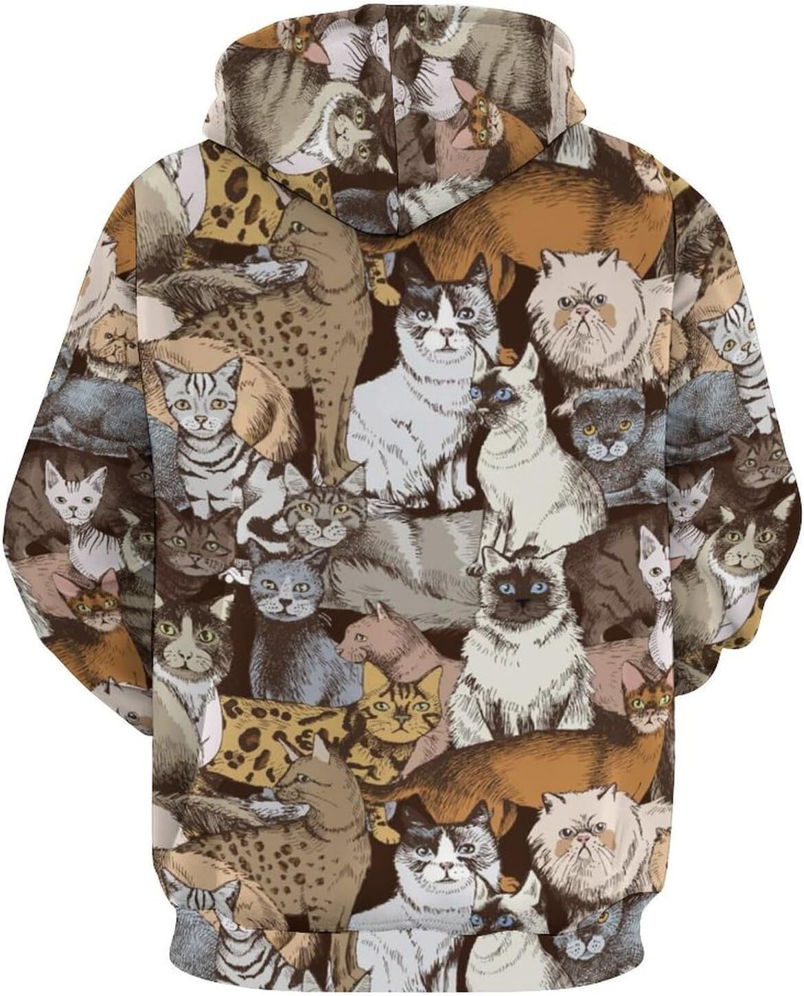 Hoodie for Mens Womens Teen Novelty Hoodies 3D Printed Boys Hooded Sweatshirt Cool Pullover Hoody with Kangaroo Pocket Graphic Trendy Warmth cool