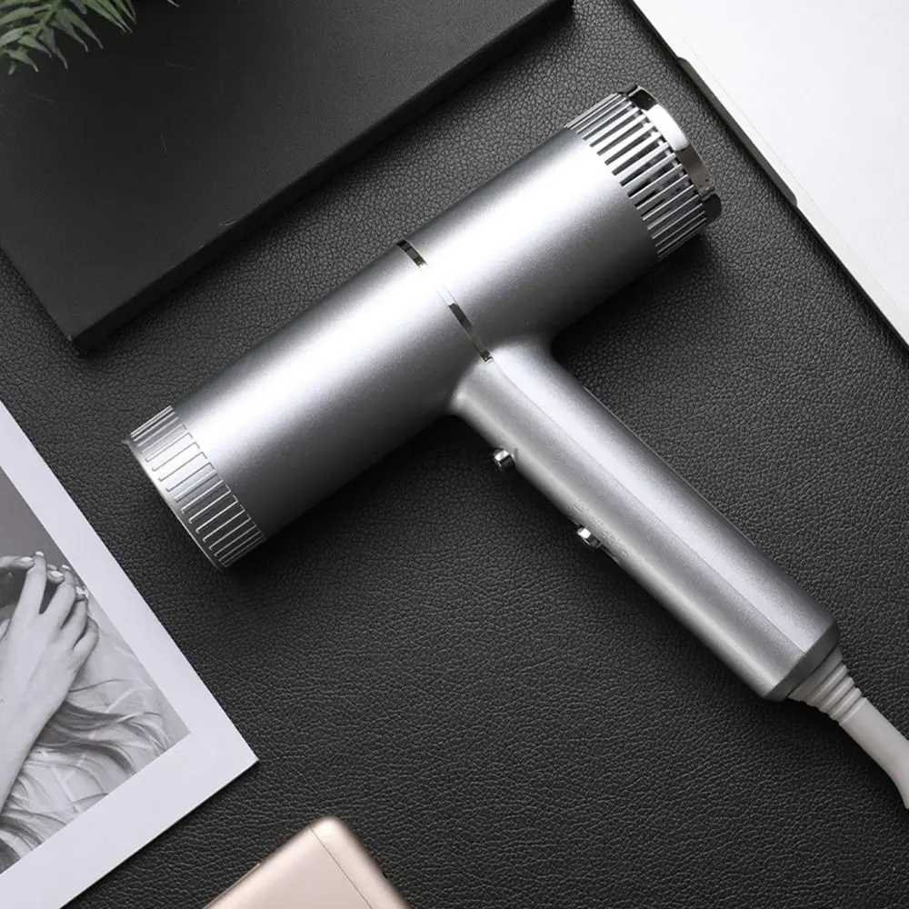 Hair Dryers Negative Ion Electric Hair Dryer Hot and Cold Air T Shaped Hair Blower Dryer Fast Drying Portable Ionic Blow Dryer 240401