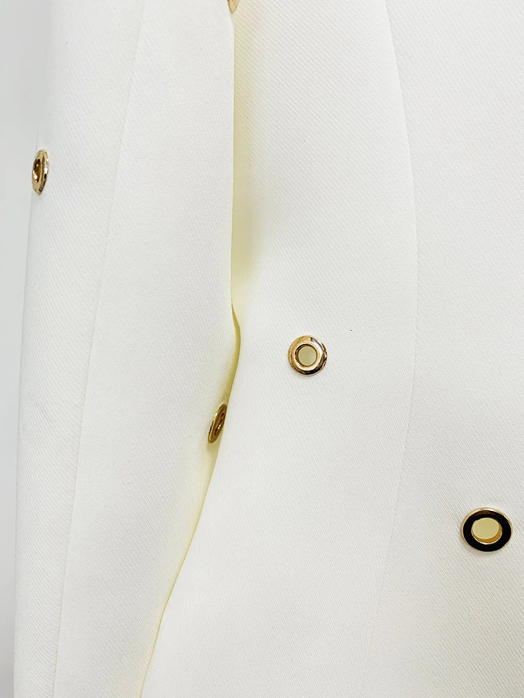 HIGH QUALITY Latest Fashion Runway Set for Womens Slim Fit Single Button Loop Flip Collar Jacket Pants Set 2 Pieces 241031