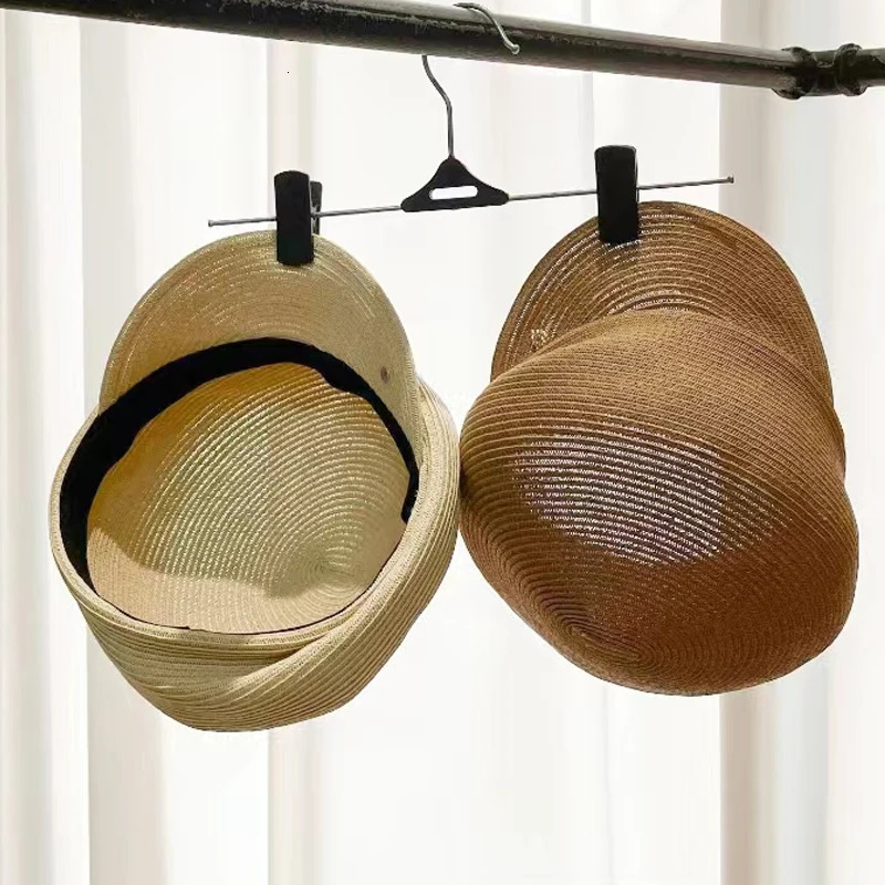 Summer Korean Version Womens Berets Casual Fashion Straw Shading Sun Protection Hat Gorras ed Japan n sboy Cap 241031