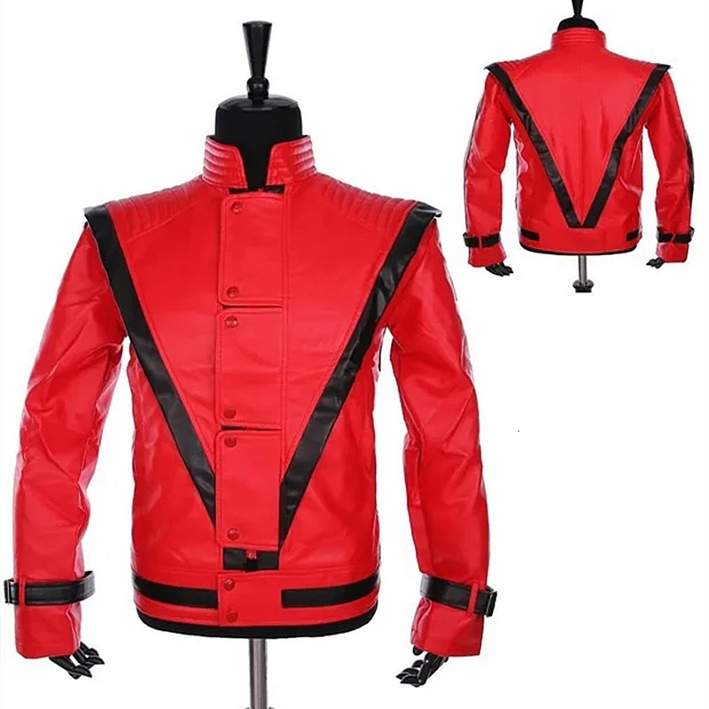 Michael Scary Night Red Leather Jacket Halloween Costume Christmas Gift 241031