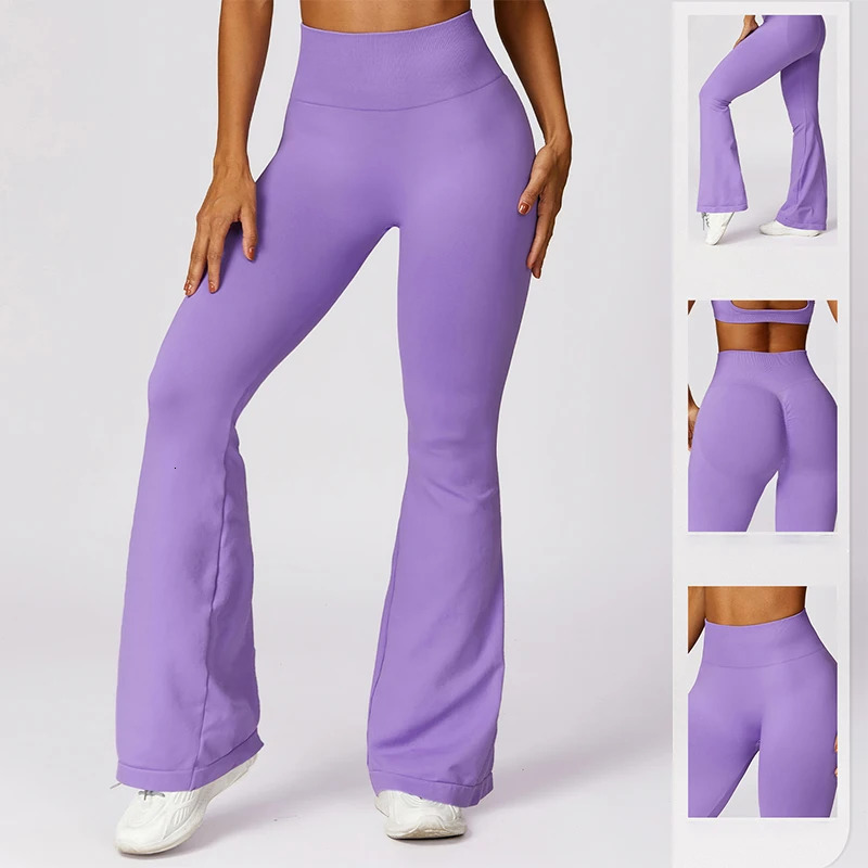 Seamless Flared Leggings Scrunch Sports Leggings Women Gym Yoga Flared Pants Women Fitness Latin Dance Pants Workout Clothing 241031