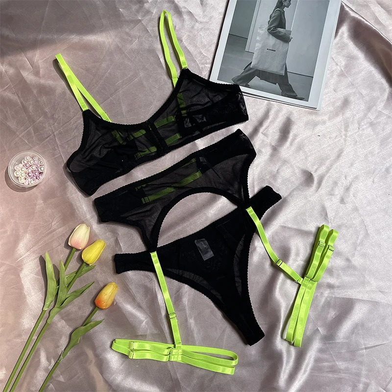 Plus Size Lace Bra Sets Sexy Lingerie For Women Thin Breathable Comfortable Bra And Panty Sets Babydoll Dress Intimate Underwear 241031