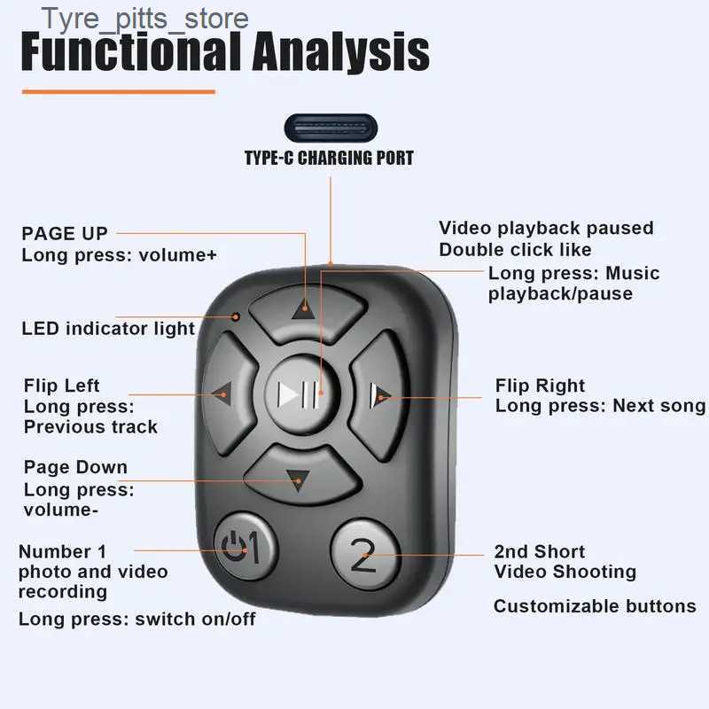 Smart Remote Control Wireless BT Shutter Release Button Mini Fingertip Ring Remote Control Phone Selfie Controller Self-Timer L240910