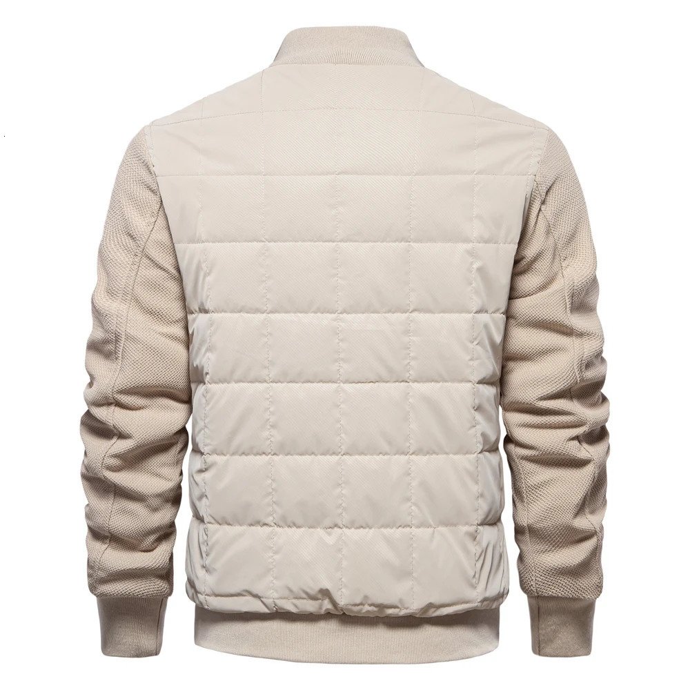 AIOPESON Mens Winter Warm Thick Fleece Lined Jackets Patchwork Plaid Stand Collar Fashion Jacket Coat for Men 241024