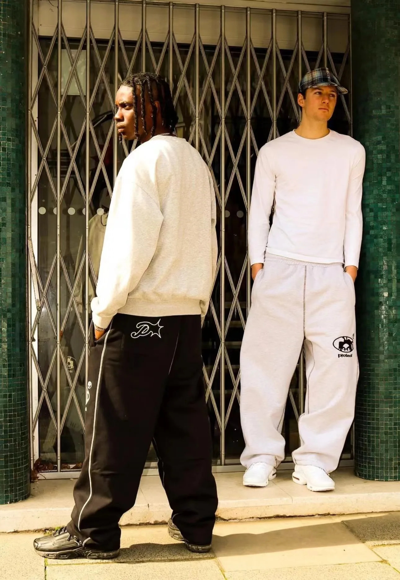 Protect Brudda Sweats Grey N Black Men And Women Long Pant Y2k Uk Drill Casual Cargo Streetwear Joggers Pants 241031 - view 3