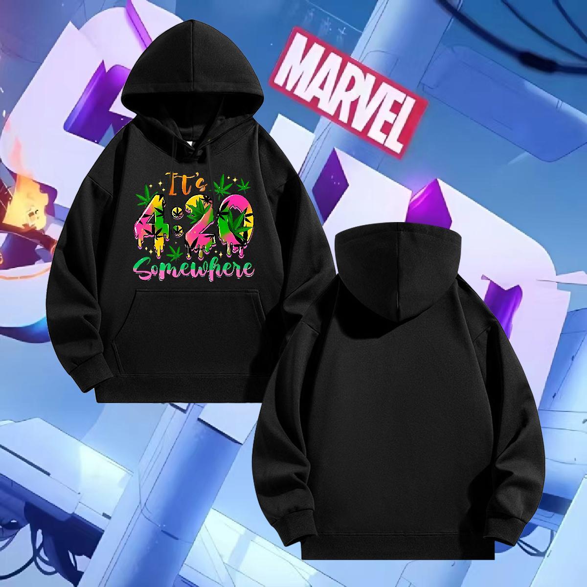 Wholesale Hooded Sweatshirt Street wear Hip Hop Popular Men Tops Hoodie Breathable Custom Cartoon Top Hoody Warm Fleece