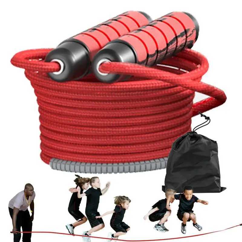 Group skiing rope long rope childrens speed skiing rope cross suitable for jumping rope with anti slip hand pulling trainingW241101