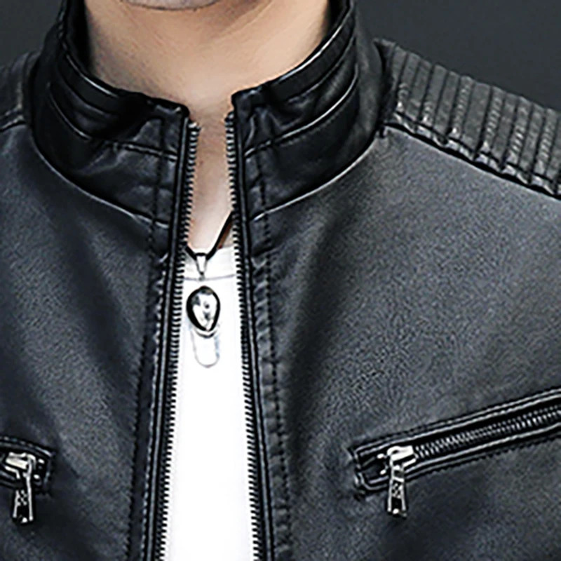 mens casual leather jacket mens slim fit short jacket mens fashion leather jacket mens jacket 241031