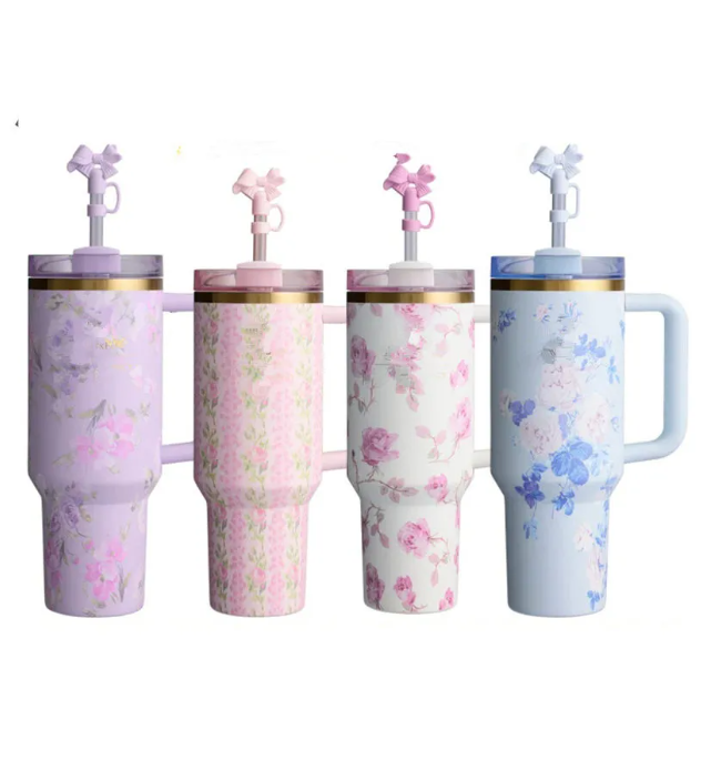 US stock Chocolate Gold Tumblers 40oz Sparkling Valentines Day Gift 40oz Holiday Tumbler Co-ed Pink Purple stars Cosmo Mugs GG1101