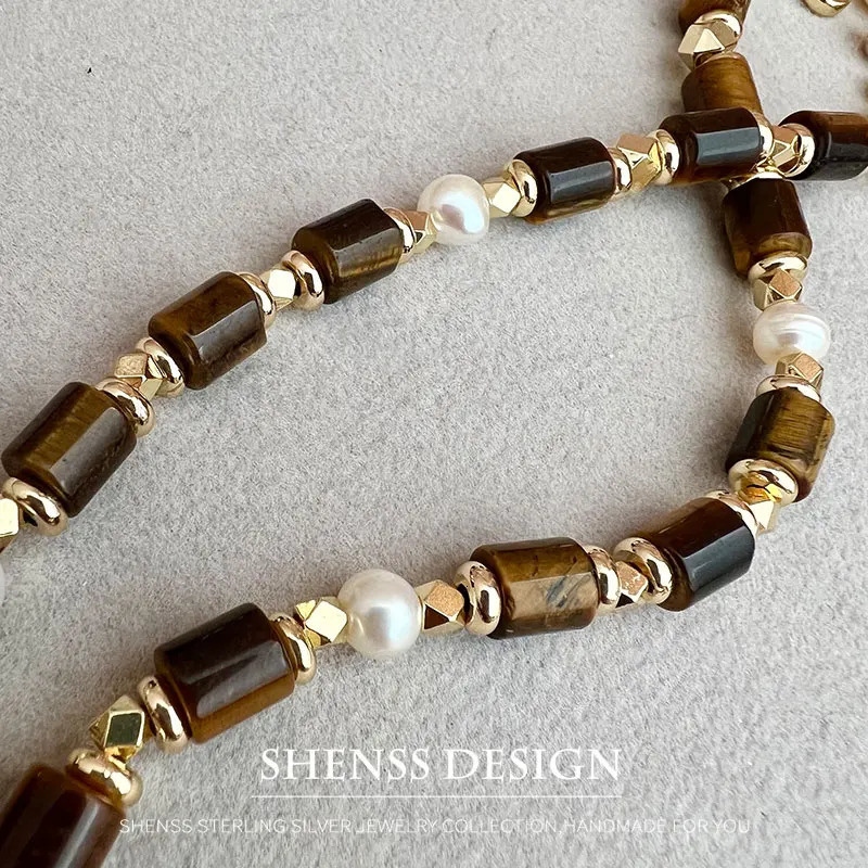 Personalized cat eye stone pearl necklace earrings bracelet copper plated 14k gold accessories 241031