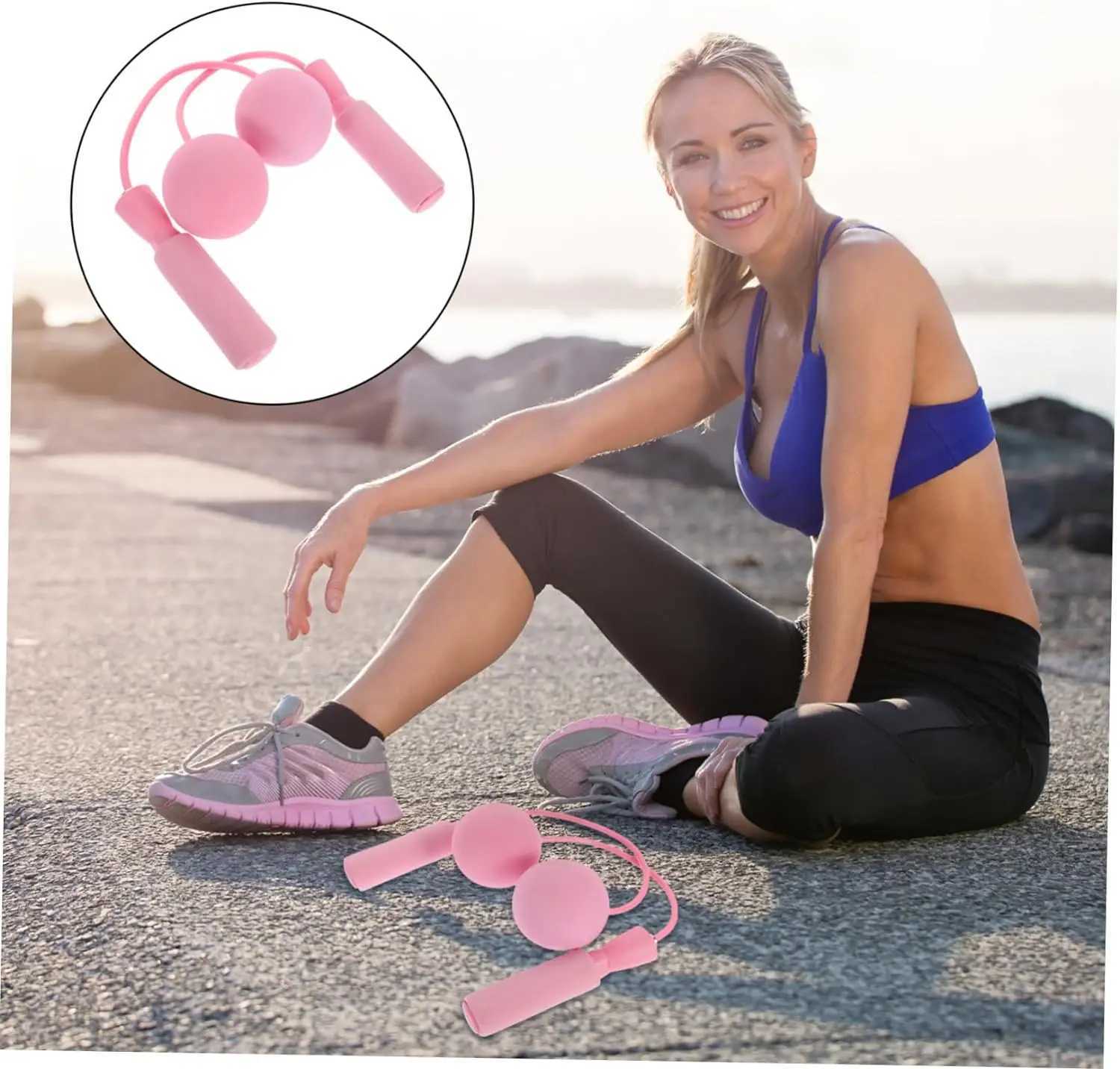 1 heavy jump rope Fitn jump rope with a large ball suitable for indoor sports at home fat burningW241101