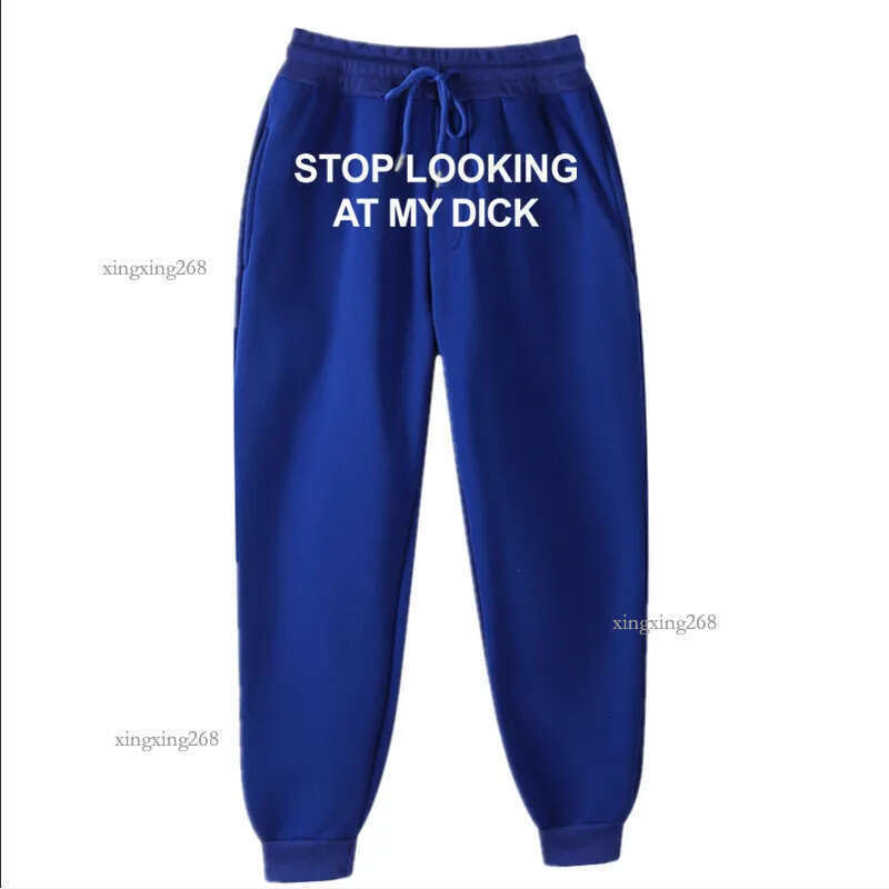 Men's Pants Stop Looking At My Dick Letter Print Drawstring Sweatpants Simple Men Women Sports Jogging Trousers