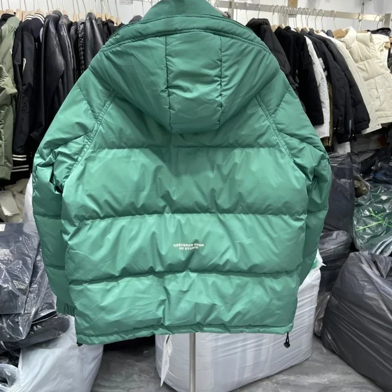 Mens Down Jacket Winter Coat Loose Leisure Park Thickened Warm Fashion Coat Hooded Handsome Coat 241031