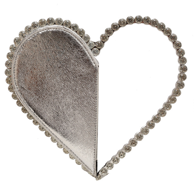 New designer heart-shaped diamond studded banquet fashionable Western style women's handbag