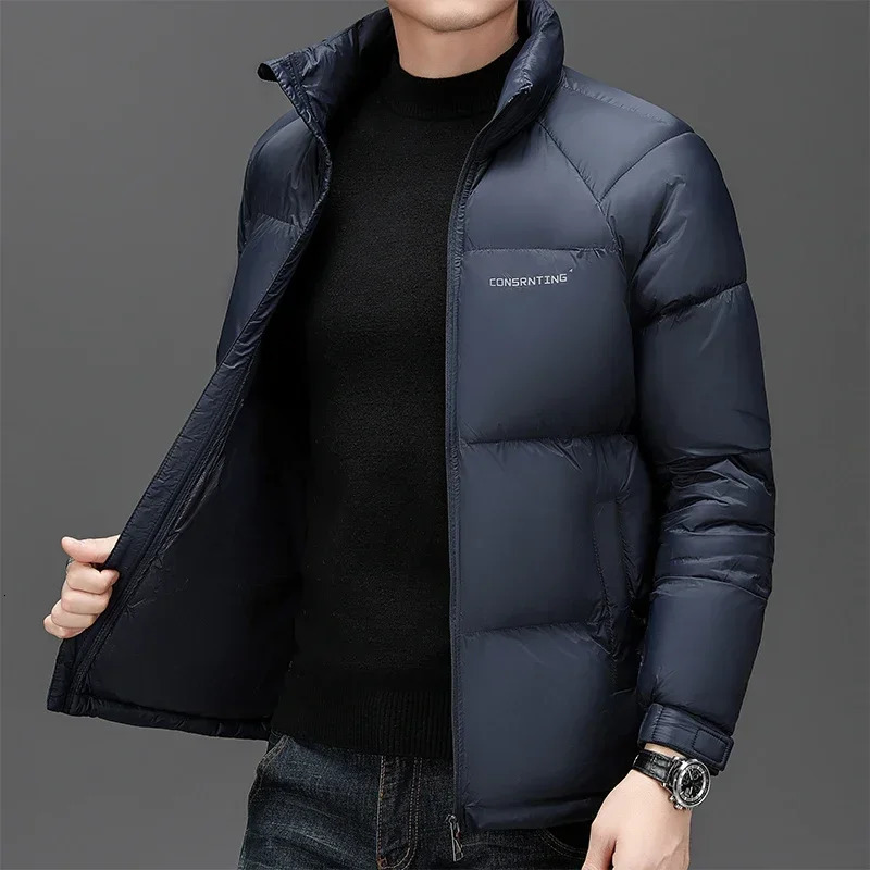 Light Mens Winter Jacket Business Fashion Waterproof Warm Down Casual Thickened Lightweight Short Coat 241024