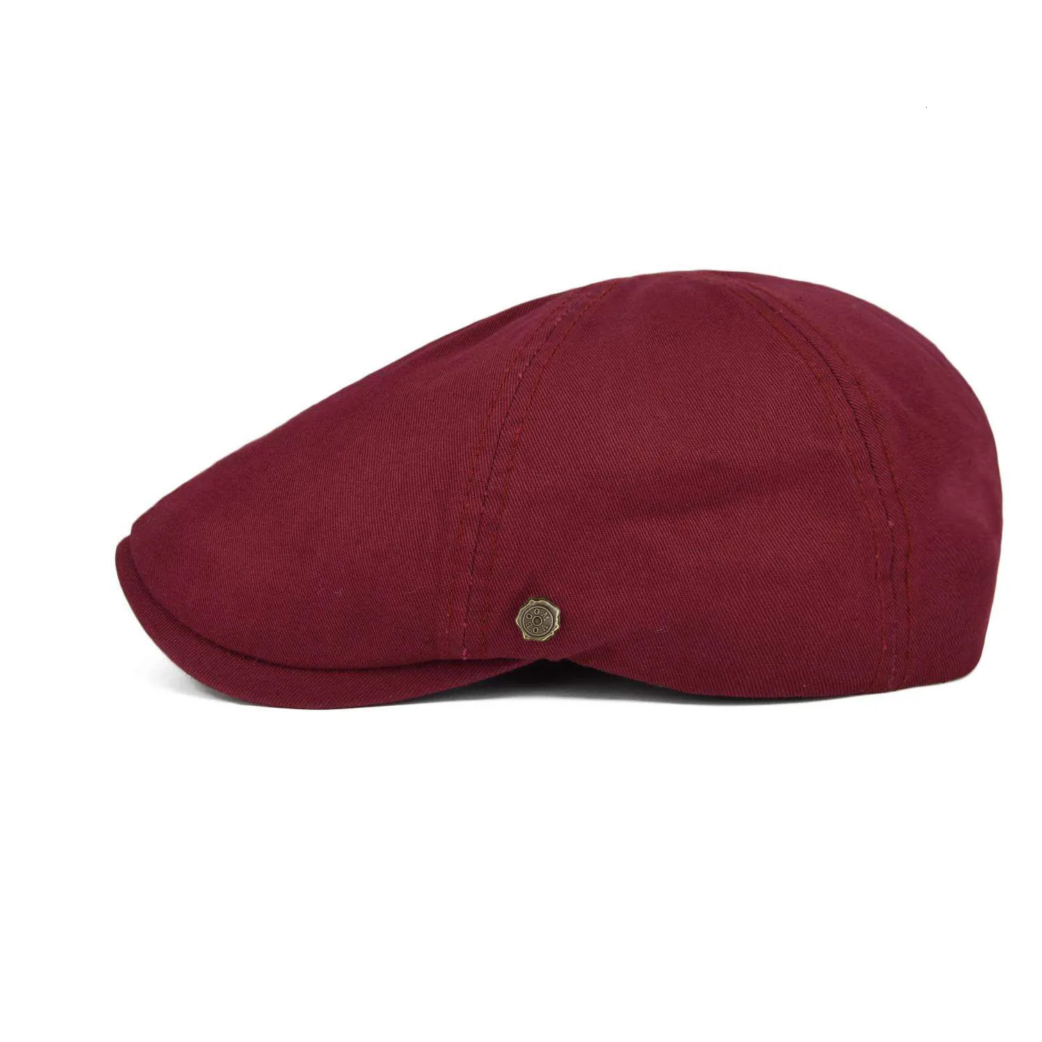 VOBOOM Red Summer Cotton Flat Cap Ivy Caps Men Women Burgundy sboy Cabbie Driver Solid Color Casual Camouflage Beret 063 241031