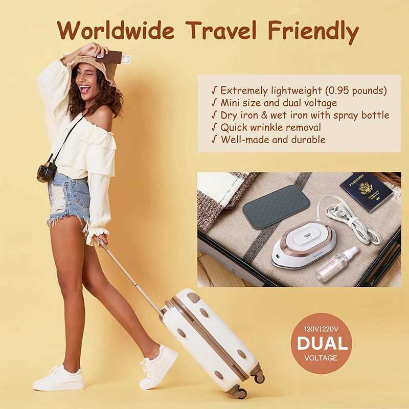 Handheld mini electric dry iron 120V/220V dual voltage 30S hot non steam clothing iron suitable for clothing portable and lightweight travel Y241101