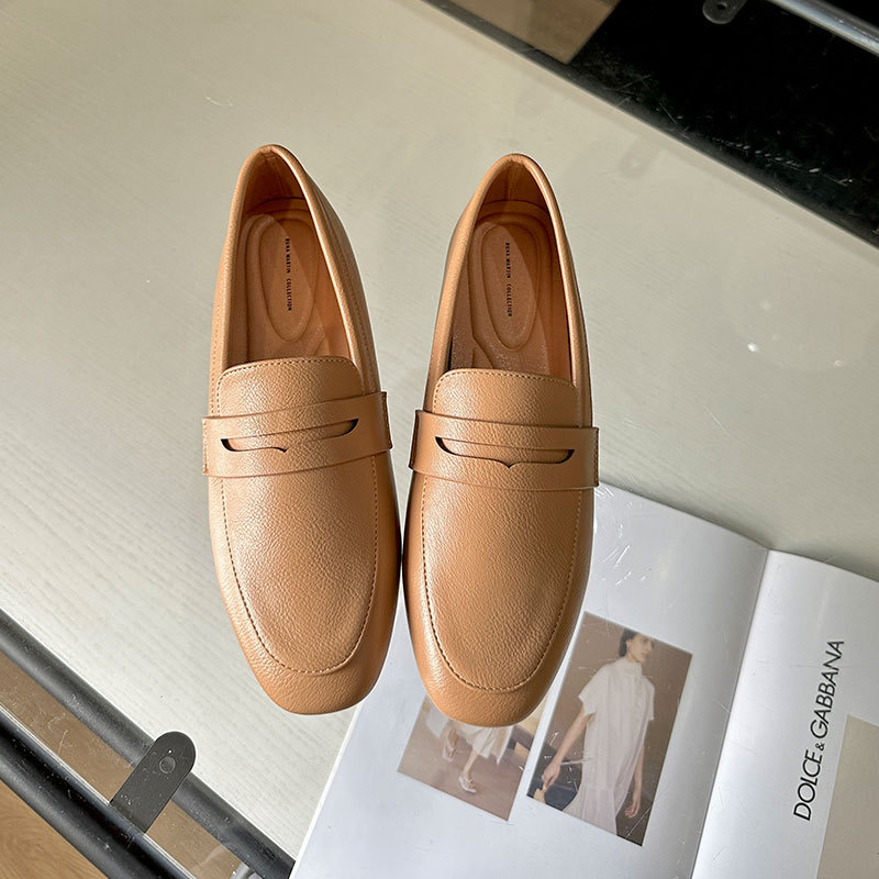 moccasins soft Korean 80187 designer cowhide flat shoes black/white genuine leather espadrilles women casual loafers