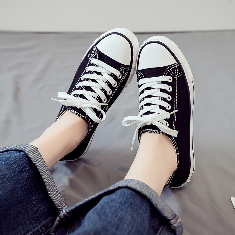Fashion Men and Women Canvas Shoes Casual Sports Shoes Solid Color Shoes Outdoor Flat Shoes