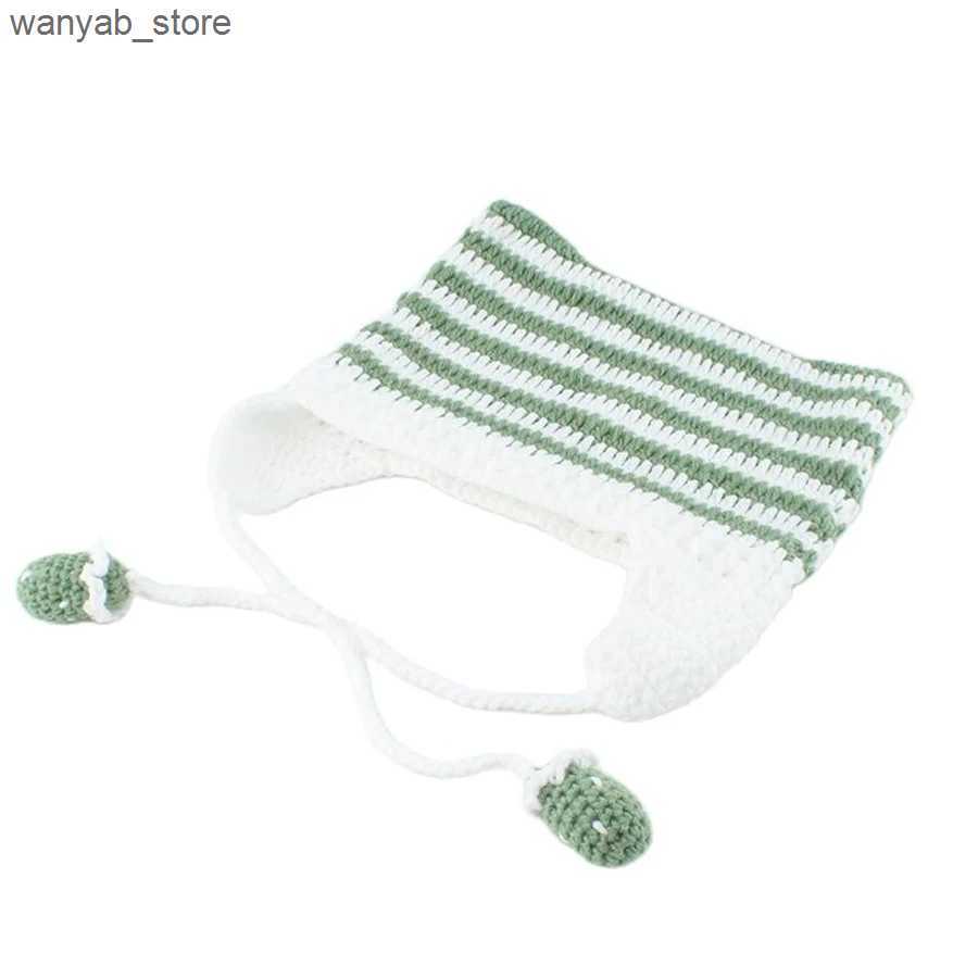 Wide Brim Hats Bucket Hats Autumn Winter Skullies Beanies Cute Women Cat Ears Knitted Hat Handmade Crochet Earflap Costume Beanie Hats Girls Hip-hop C