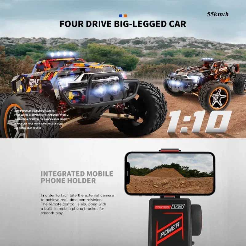 Free shipping WLtoys 104016 104019 1/10 4x4 remote control 4WD 55KM/H off-road drift professional alloy RC car VS WPL C24 childrens toys