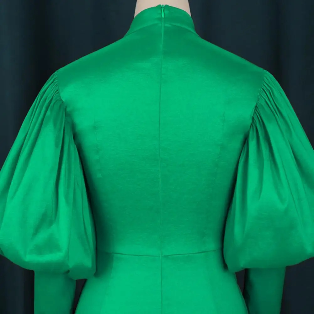 Womens Maxi dress long lantern dress Christmas high neck sexy and shiny body celebration occasion African robe birthday event 241031