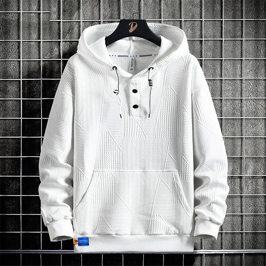 Spring Autumn Solid Color Hoodies Men Plus Size 7XL Hooded Sweatshirt Fashion Casual Hoodies Male 241031