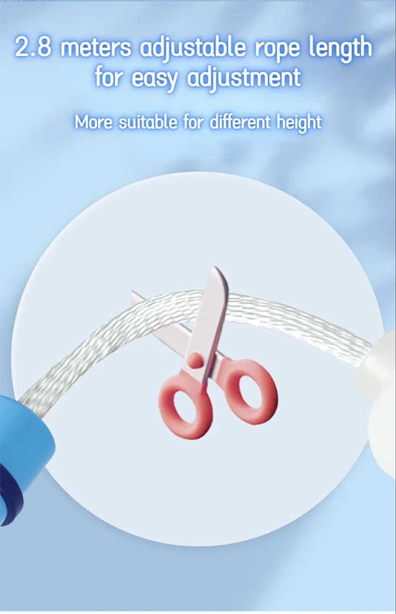 2.8m soft bead PVC rope silicone sliding rope suitable for infants children womens sports Fitn jumping rope adjustable bamboo bead giant ropeW241101