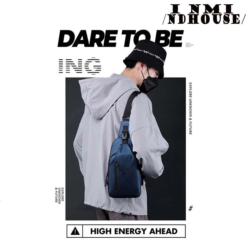 inmindhouse Chest Bag Fashion Solid Color Men Outdoor Casual One Shoulder Crossbody 241029