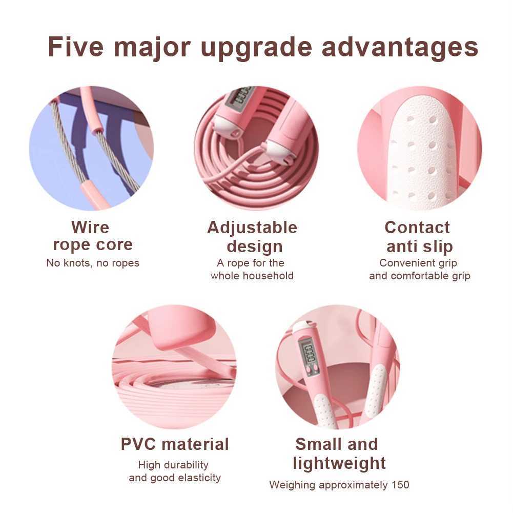 Counting Jump Rope Slide Adjustable Training Jump Rope with Counting Number Jump Rope Suitable for Student and Adult Fitness ExerciseW241101