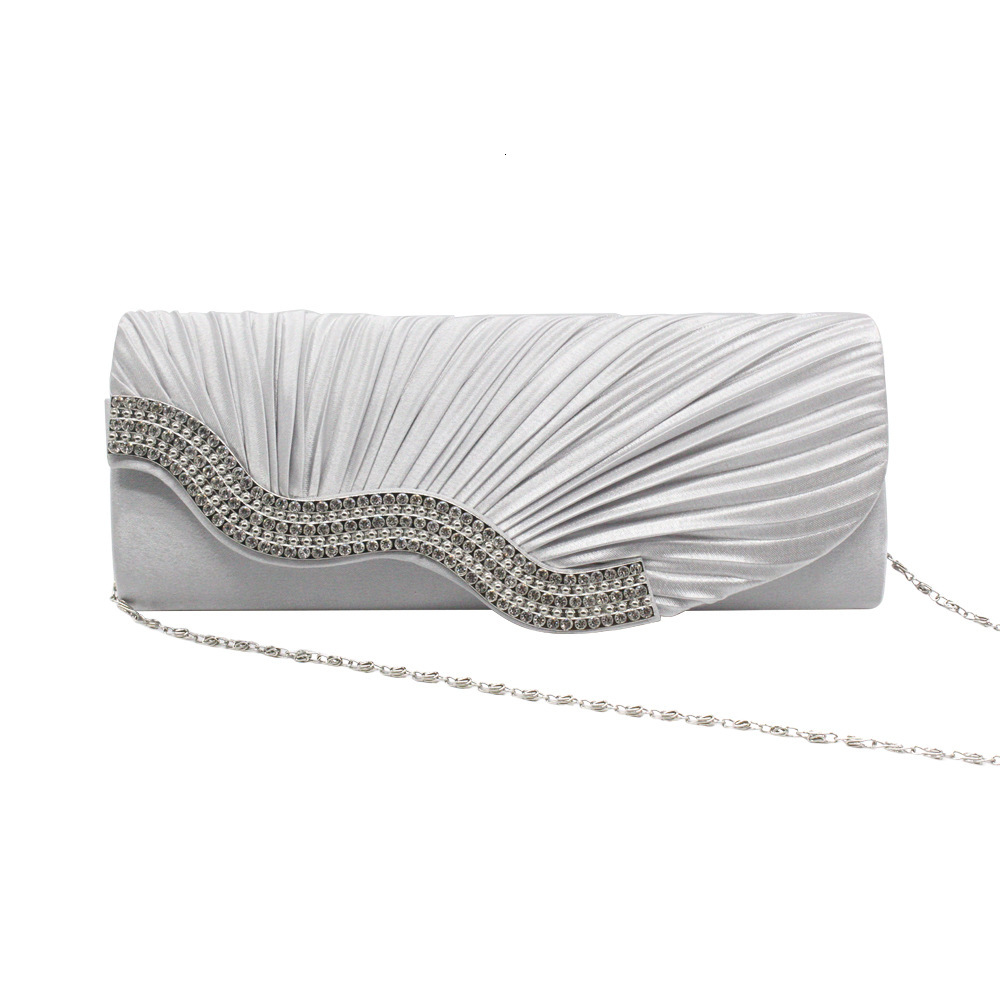 New Diamond Banquet Folding Evening Gift Chain Bag for Women's Handbag