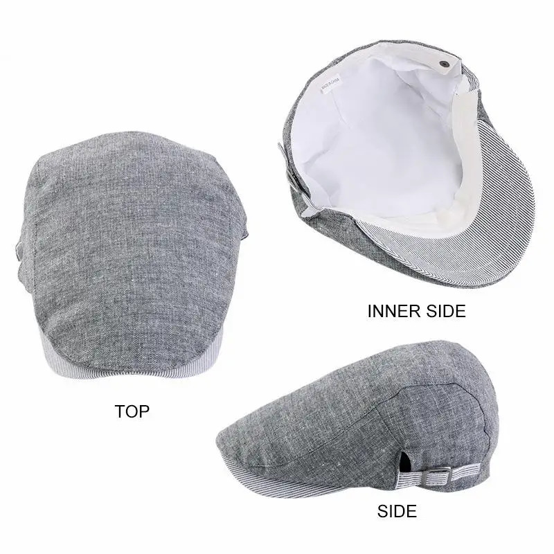 SpringSummer Breathable Lightweight Double Button Adjustable Beret ed cap Painter Hat 241031