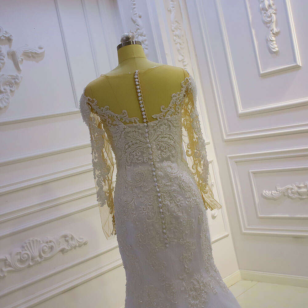 New Style Off The Shoulder V-neck Lace Mermaid Wedding Dress