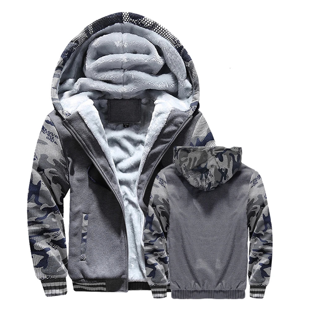Winter Jacket Men Warm Coat Thick Fleece Male Zipper Hooded Jackets Casual Sportswear Outerwear Long Sleeves Sports Hoody 241031