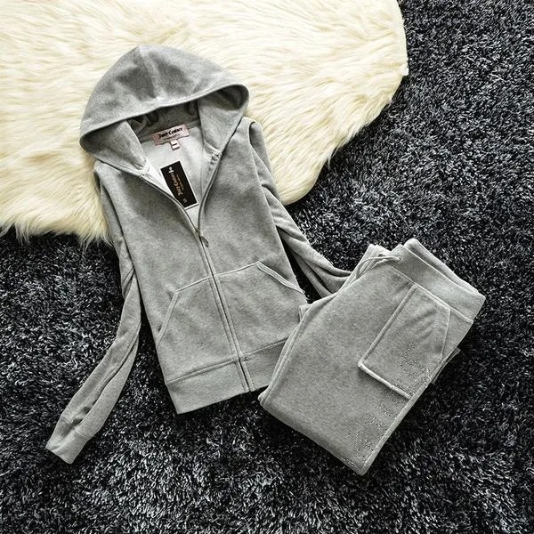 Women's Tracksuit - Comfortable Velour Two-Piece Suit, Soft Spring/Autumn Sportswear Set, Available in Sizes S-3XL C260312