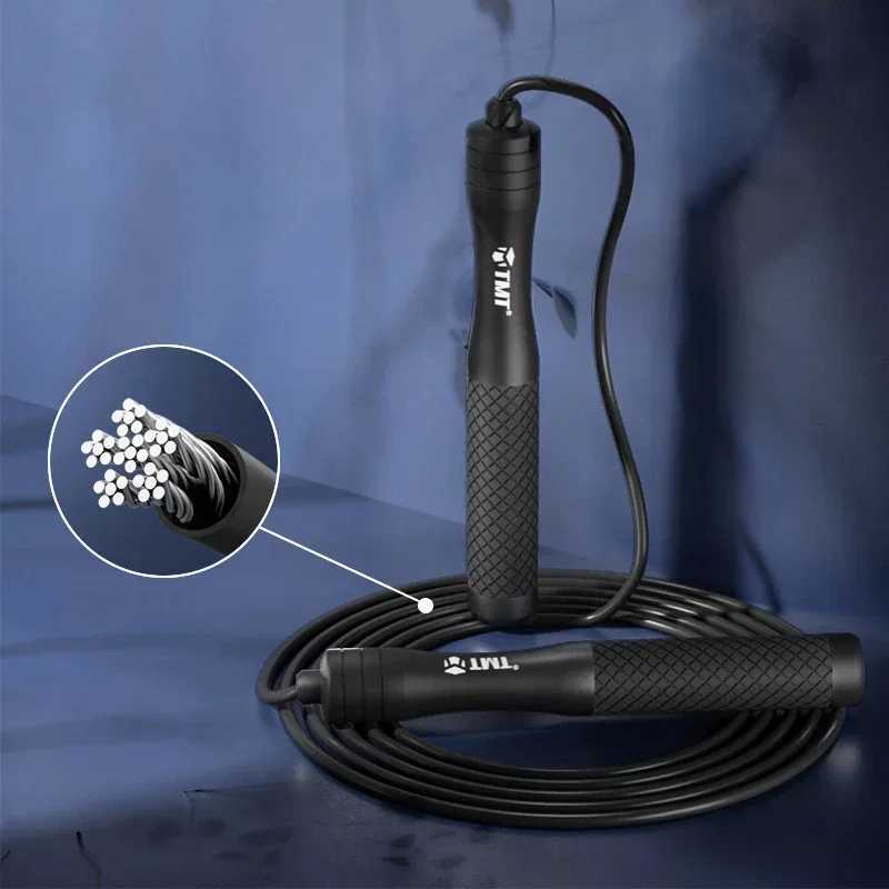 1 piece of Speed Jump rope non weight bearing slip professional fat burning suitable for weight loss exercise adult and student steel wire ropeW241101