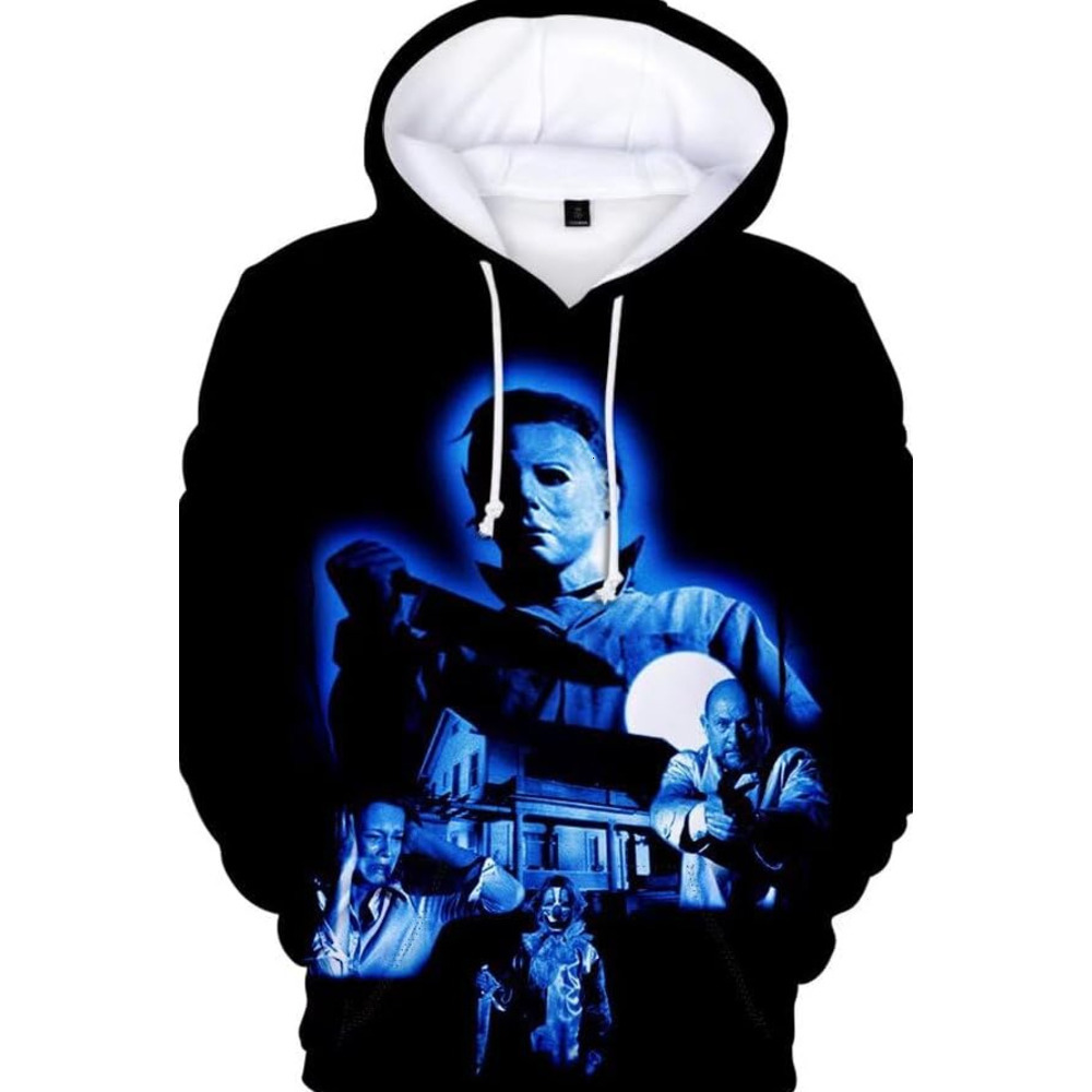 Hoodie for Mens Womens Michael Myers Hoodie Horror Movie Cosplay Costume 3D cool Pullover Sweatshirt Graphic Hoodies Creative fash sweatshirt Pullover