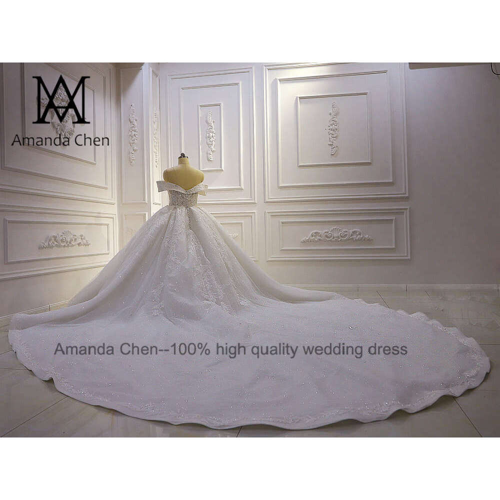 abendkleider 2023 Off Shoulder Lace Appliques Beading Wedding Dress