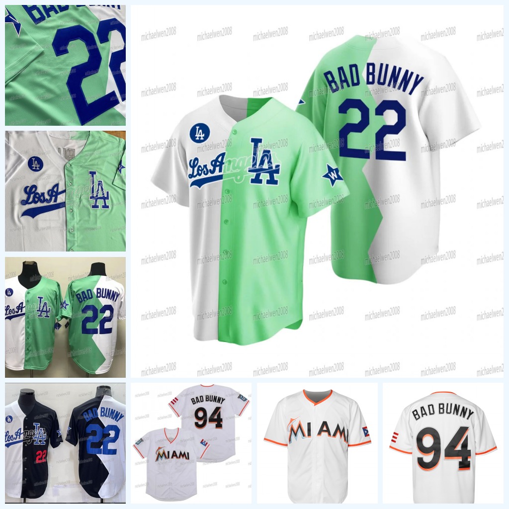 2024 Bad Bunny Dodgers Jersey Baseball Jersey CUSTOM