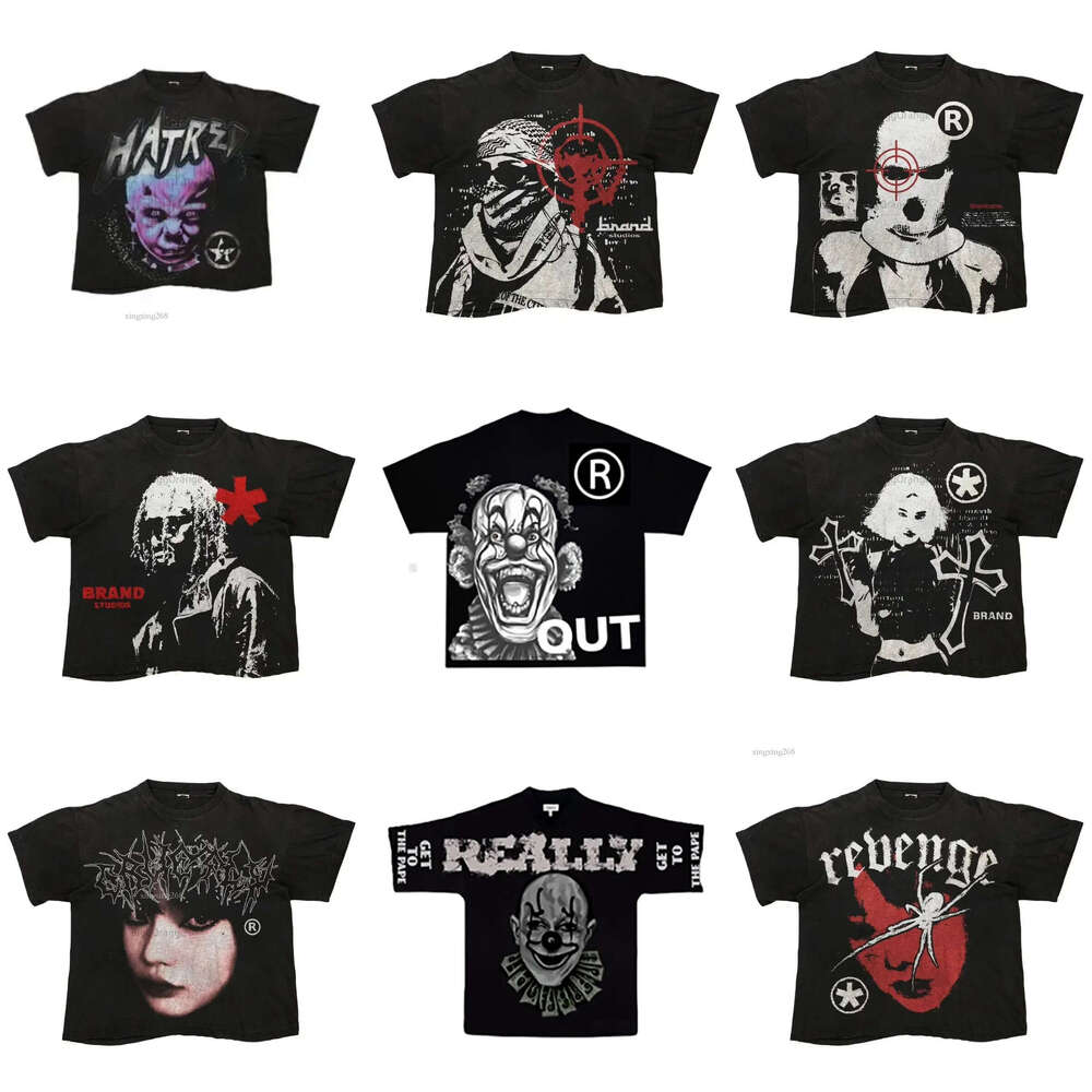 Men's T-Shirt Graphic Print Vintage Gothic Y2k Shirts Summer High Quality Cotton Men's and Women's Casual Loose Short Sleeve Tee Tops