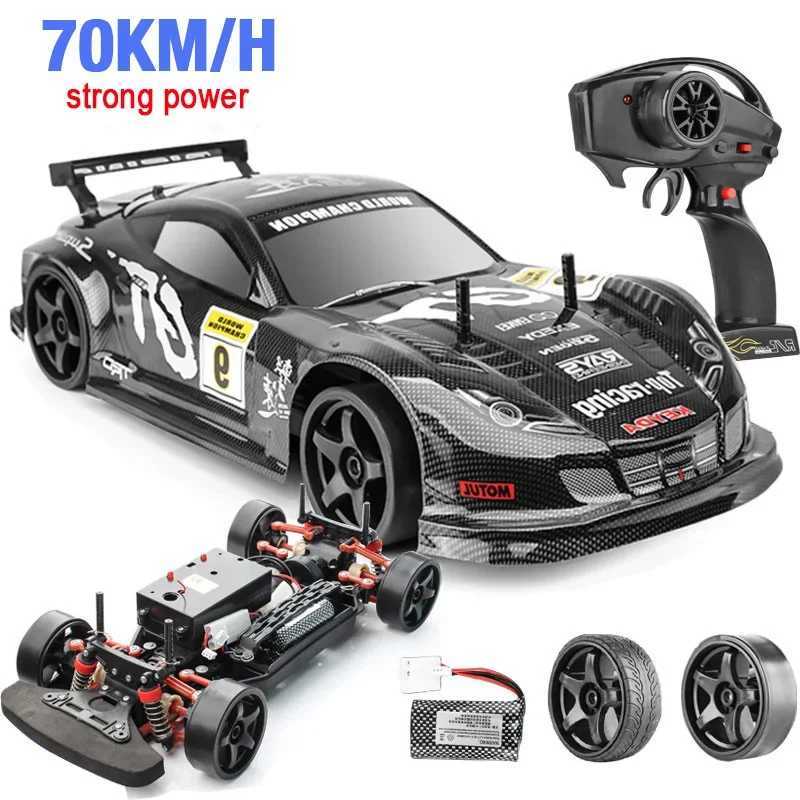 Free shipping 1 10 4WD 70KM/H High Speed Drift RC Shock Absorber Anti Collision Off Road Racing Remote Control Car Toy Childrens Gift
